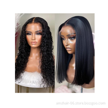 Wholesale Raw Brazilian Virgin Kinky Curly Human Hair 4x4 5x5 Full HD Lace Frontal Closure Wigs Cheap Human Hair Lace Front Wig